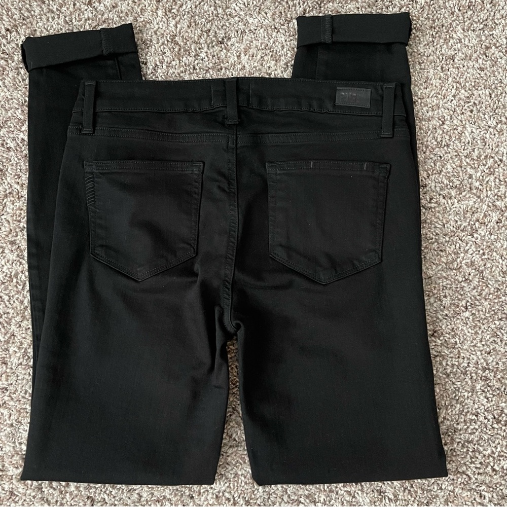 Paige Verdugo Ultra Skinny Black Eclipse Destructed Jeans Size 29 - Picture 7 of 12